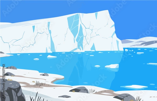 Fototapeta Graphic illustration style, landscape image, vector image	