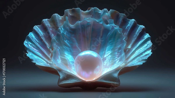 Fototapeta A pearl is inside a shell