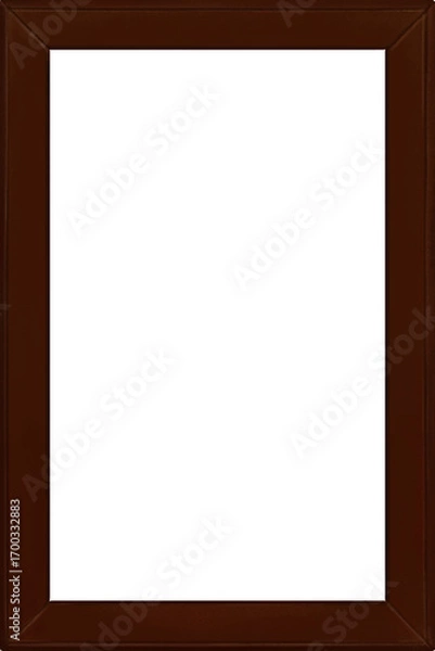 Fototapeta 水彩で描かれた木製の額縁の白背景イラスト