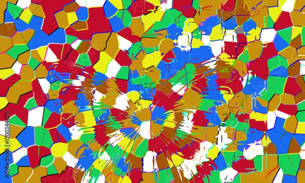 Fototapeta Vibrant colorful geometric abstraction with a burst of energy in center