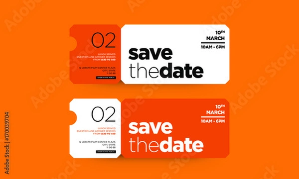 Fototapeta Save The Date Minimalist Modern Invitation Design