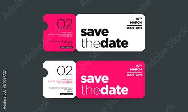 Fototapeta Save The Date Minimalist Modern Invitation Design