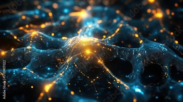 Fototapeta Neural Circuits Glowing with Futuristic AI Intelligence