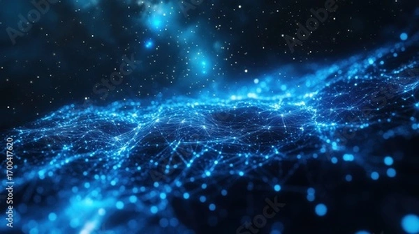 Fototapeta Cyber AI-powered deep space exploration data analysis.