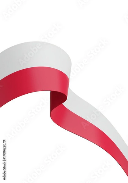 Obraz Abstract Illustration of the Polish Flag Waving With Red and White Stripes