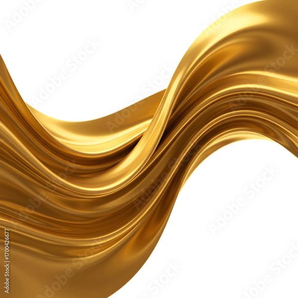 Fototapeta Golden Abstract Wave Illustration Background with Gold Texture and Light