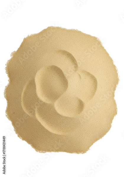 Fototapeta Abstract Isolated Photo of Footprints in Golden Sand With Transparent Background