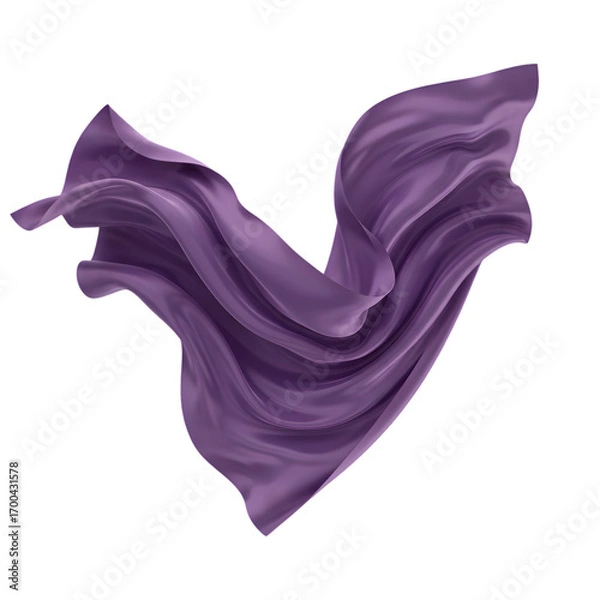 Fototapeta Abstract Isolated Purple Silk Fabric Flowing with Light and Smooth Texture