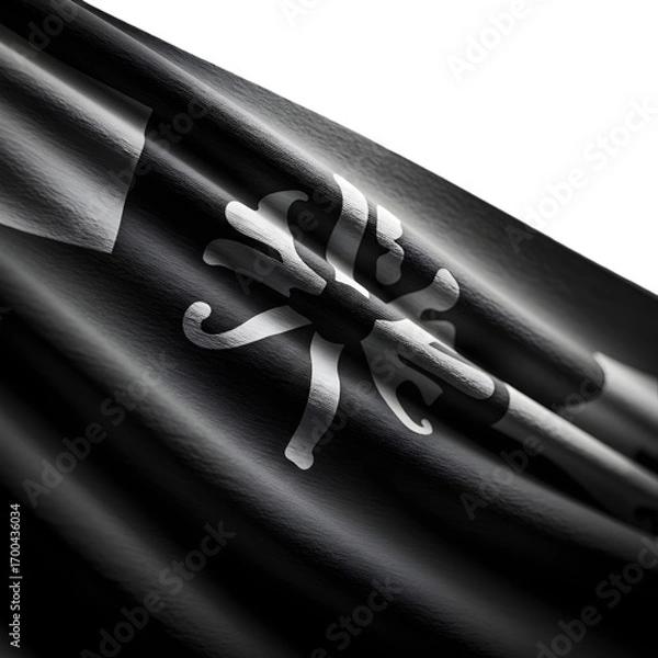 Fototapeta Abstract Monochrome Flag Waving Isolated Background Illustration Photo