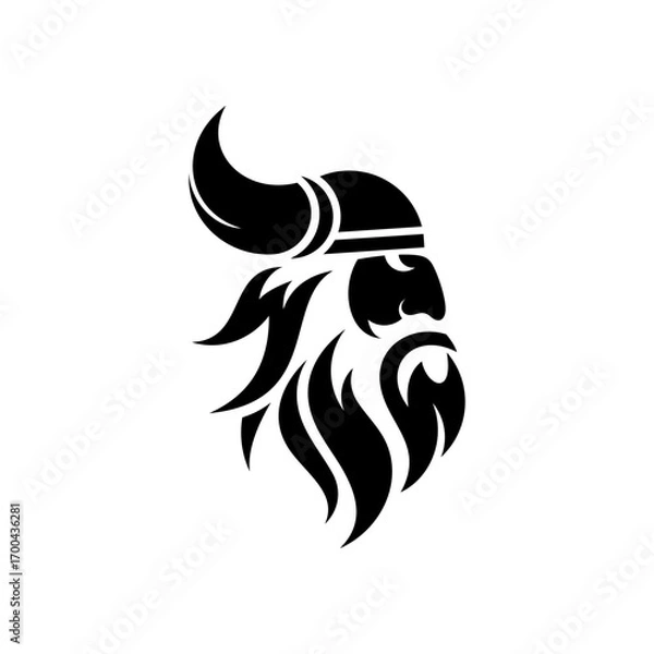 Fototapeta simple viking helmet logo icon vector in flat style design