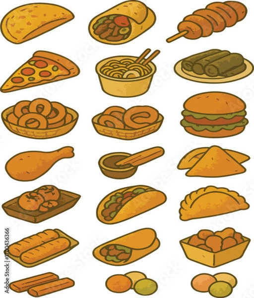 Fototapeta set of different kinds of food