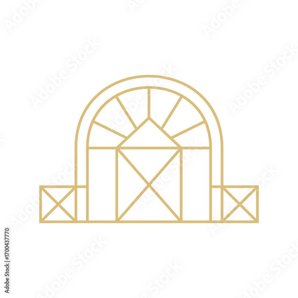 Fototapeta luxury barn logo icon vector in line style design