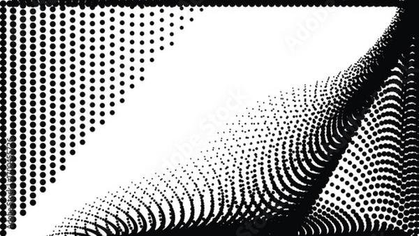 Fototapeta Black and White Halftone Abstract Background for Modern Digital Graphic Design and Creative Visual Artwork