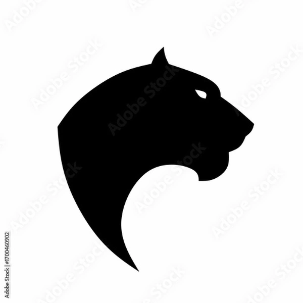 Fototapeta Tiger head silhouette for logo or multipurpose printing 