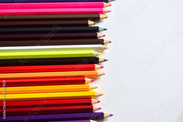 Obraz colored pencils isolated on white background