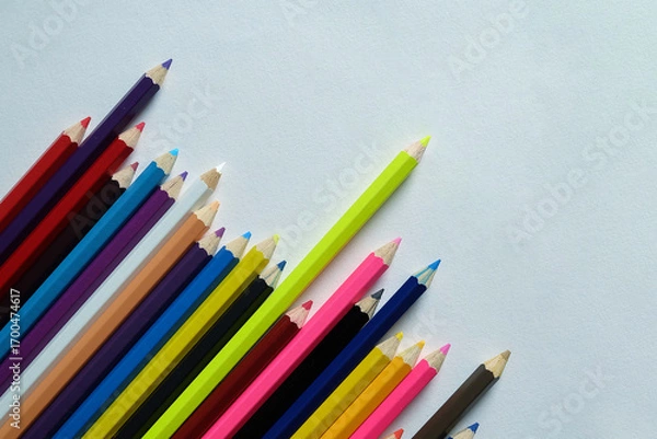Obraz colored pencils isolated on white background