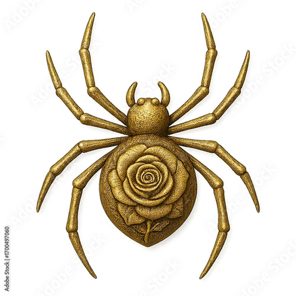Obraz バラ模様を彫刻した豪華なゴールドスパイダー素材