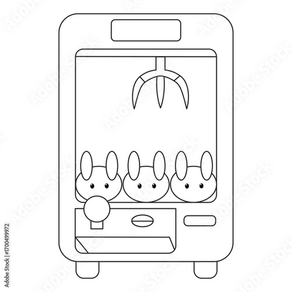 Fototapeta game indoor and amusement park carnival icons hand drawn, doodle elements, vector illustrations. Carousels, ferris wheel, arcade, bumper car, claw machine, entertainment park playground sstkTechnology