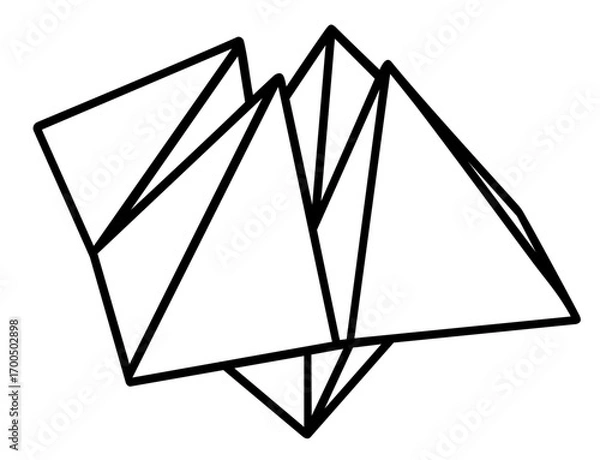 Fototapeta Origami paper fortune teller childhood folding game made of square sheet with creases, folds, and craft design