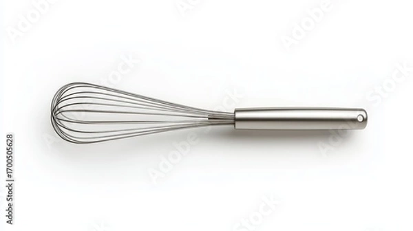 Fototapeta Durable metal whisk with ergonomic handle for efficient mixing and blending in the kitchen