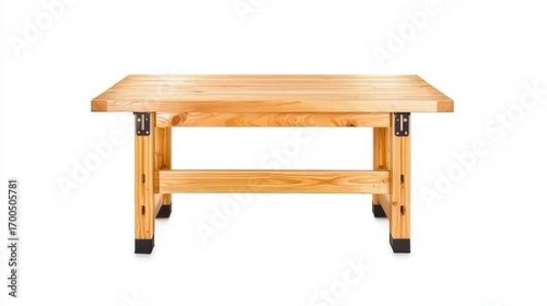 Fototapeta Rustic charm exploring textures of wood grain and industrial metal handle on table