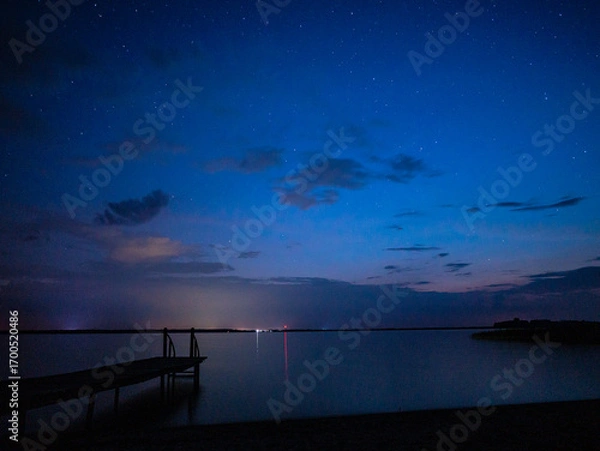Obraz night over svitaz lake