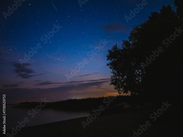 Obraz night sky with clouds