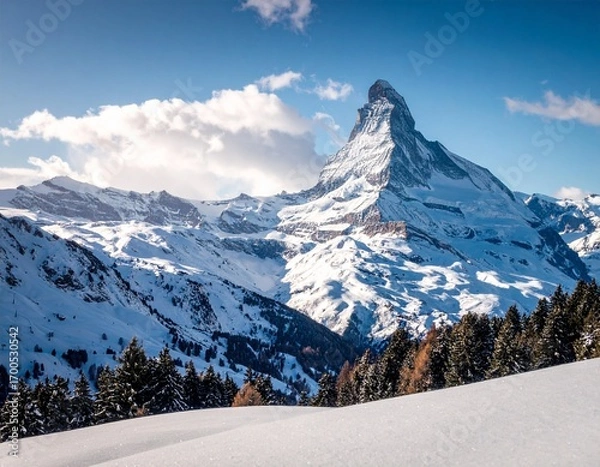 Fototapeta スイスの雪山イメージ