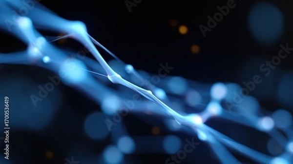 Fototapeta blockchain network visualization, glowing interconnected nodes, futuristic digital finance background, cybersecurity emphasis