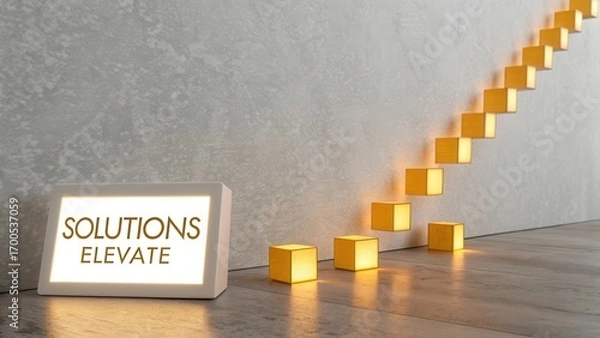 Fototapeta Bright Pathway to Solutions and Elevation in Modern Business Concept