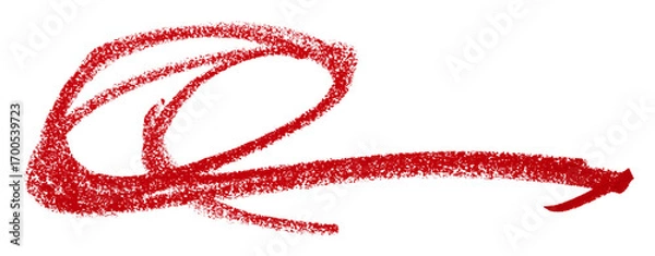 Obraz Red colored pencil drawing isolated on transparent background