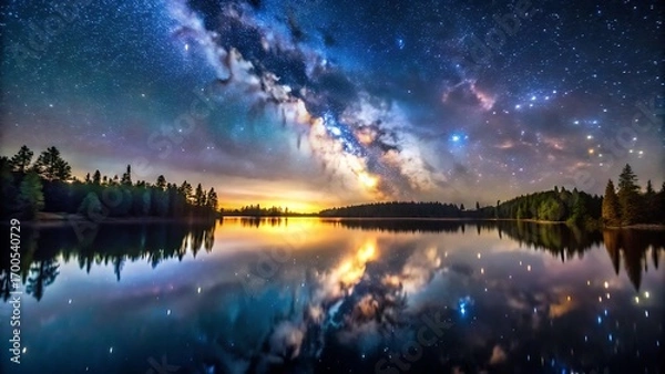 Obraz sunrise over the lake