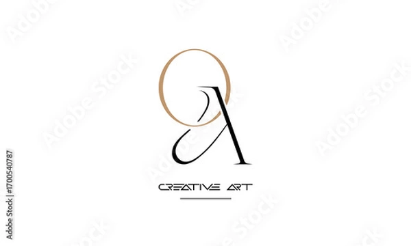 Obraz OA, AO, O, A abstract letters logo monogram