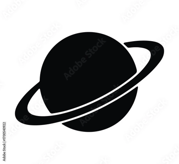 Fototapeta Planet silhouette logo on white background