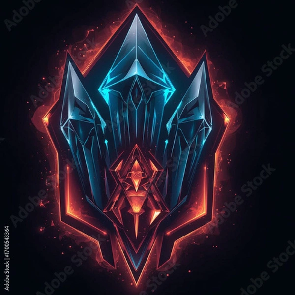 Fototapeta background, luminous, polygonal, crystal, stained glass, vector design, modern, minimal, decorative, 