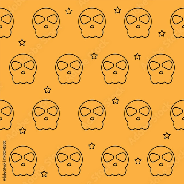 Fototapeta Happy Halloween Wallpaper Graphic Pattern. Seamless background for Design Autumn Holiday Textile Fibric. Greeting Gifr Halloween Wrapping Paper Surface Print Decoration. 
