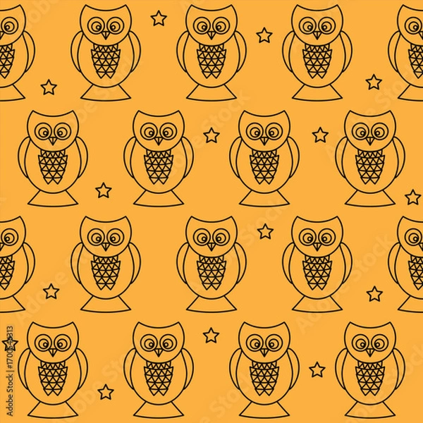 Fototapeta Happy Halloween Wallpaper Graphic Pattern. Seamless background for Design Autumn Holiday Textile Fibric. Greeting Gifr Halloween Wrapping Paper Surface Print Decoration. 