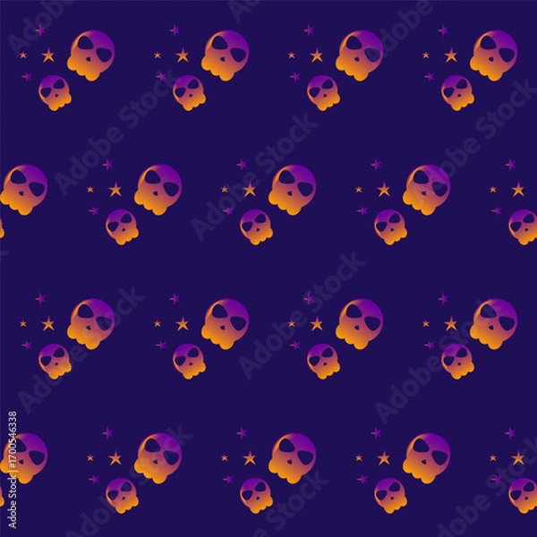 Fototapeta Happy Halloween Wallpaper Graphic Pattern. Seamless background for Design Autumn Holiday Textile Fibric. Greeting Gifr Halloween Wrapping Paper Surface Print Decoration. 