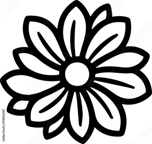Fototapeta Modern Minimalist flower or botanical floral design for branding or corporate identity
