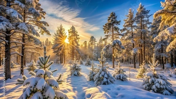 Obraz sunset in the mountains