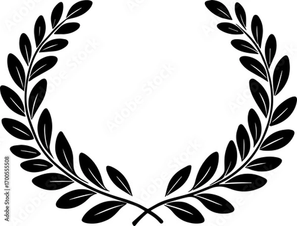 Fototapeta Laurel Wreath Silhouette Symbol in Clean Modern Style