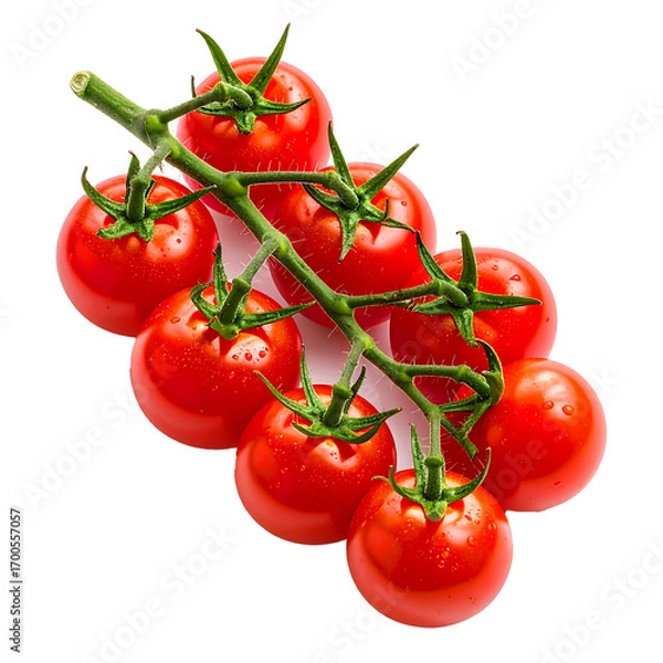 Obraz Bright red cherry tomatoes on a transparent background