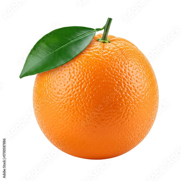 Obraz Orange fruit with leaves on transparent background