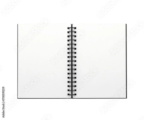 Fototapeta Open Notebook with Blank Pages for Notes and Writing