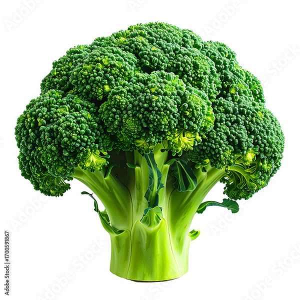 Obraz Fresh green broccoli heads on transparent background