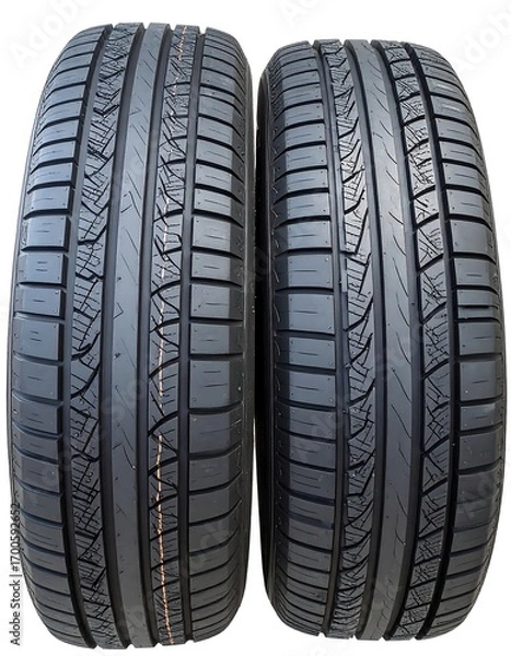 Fototapeta Two tires side-by-side