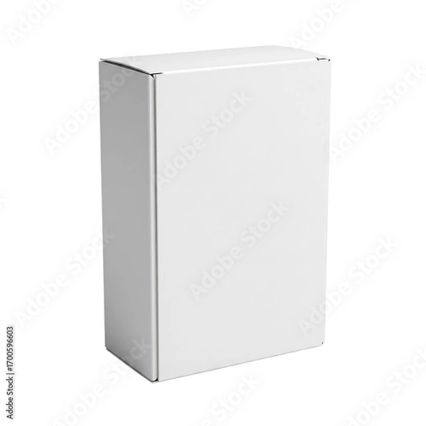 Fototapeta white paper box isolated on transparent background