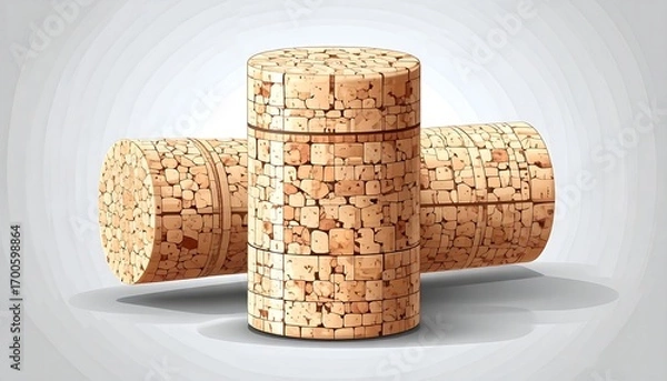 Fototapeta Two wine corks, detailed texture