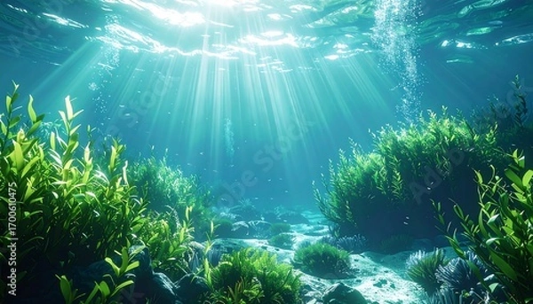 Fototapeta Underwater aquatic scene