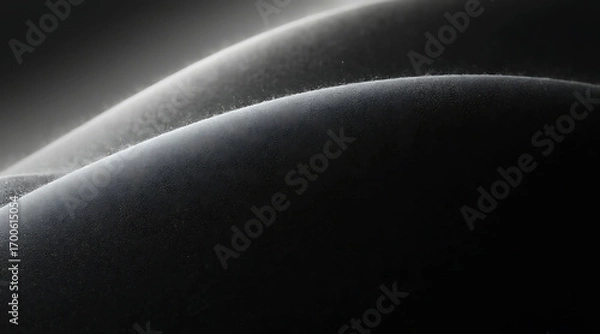 Fototapeta Abstract swirling gray and white light waves flowing gracefully across a dark textured background